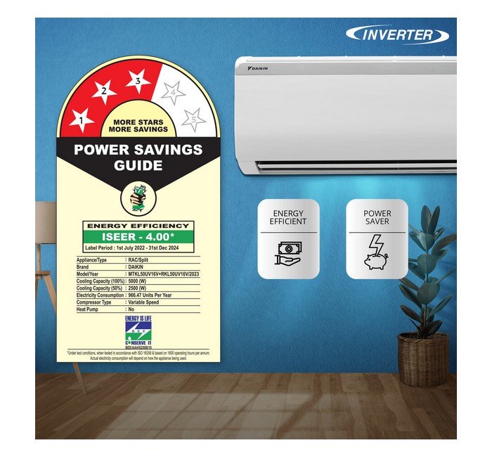 Daikin 2024 Model 1.5 Ton 3 Star Split Inverter AC - White - Image 4