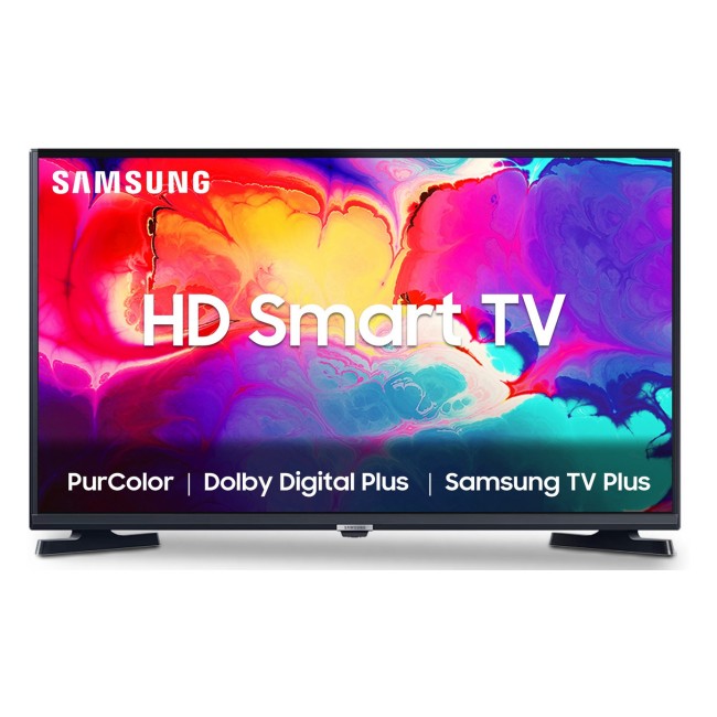 SAMSUNG 80 cm (32 Inch) HD Ready LED Smart Tizen TV with Bezel-Free Design | PurColor | Hyper Real Picture Engine | Triple Protection | SmartThings App Support | TV Key | Connect Share(HDD) | ConnectShare (USB 2.0)  (UA32T4380AKXXL)