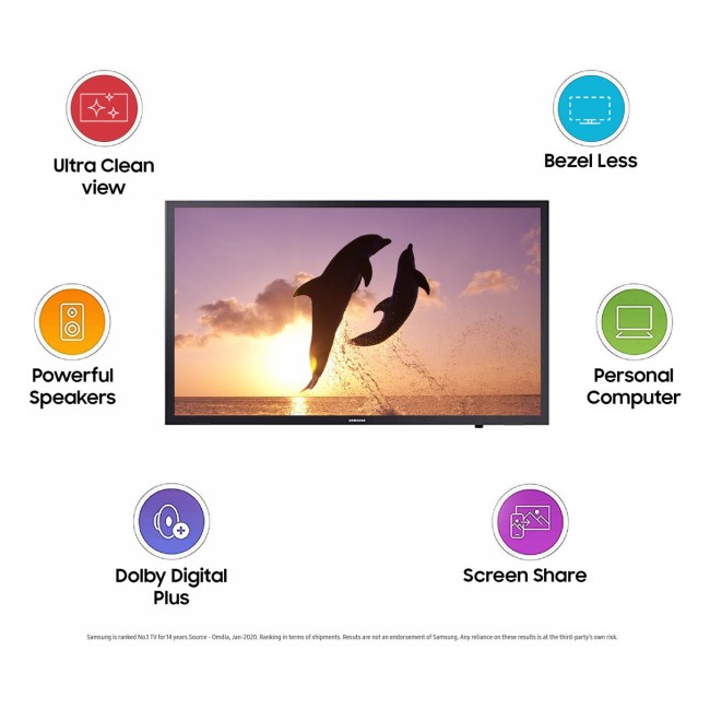 SAMSUNG 80 cm (32 Inch) HD Ready LED Smart Tizen TV with Bezel-Free Design | PurColor | Hyper Real Picture Engine | Triple Protection | SmartThings App Support | TV Key | Connect Share(HDD) | ConnectShare (USB 2.0)  (UA32T4380AKXXL) - Image 9